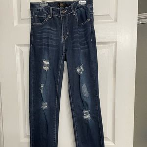 L&B size 4 distressed blue jeans boyfriend